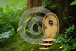 little wooden door from a fairy tree house