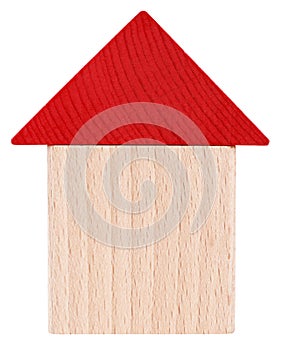 Little wooden house with red roof