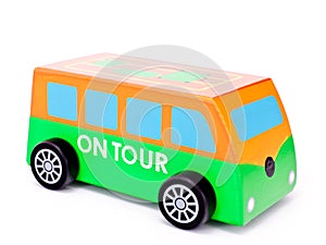 Little wooden toy bus