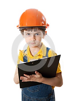 The little work superintendent with clipboard photo