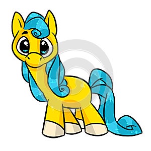 Little yellow pony character animal cartoon illustration