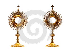 Liturgical vessel gold monstrance