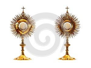 Liturgical vessel gold monstrance photo