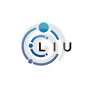 LIU letter technology logo design on white background. LIU creative initials letter IT logo concept. LIU letter design