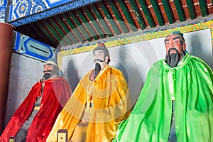 Liubei Statue at Sanyi Temple. a famous historic site in Zhuozhou, Hebei, China.