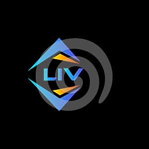 LIV abstract technology logo design on Black background. LIV creative initials letter logo concept photo