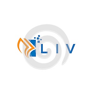 LIV credit repair accounting logo design on WHITE background. LIV creative initials Growth graph letter logo concept. LIV business photo