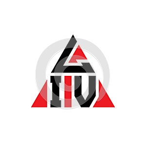 LIV triangle letter logo design with triangle shape. LIV triangle logo design monogram. LIV triangle vector logo template with red photo