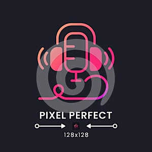Live audio podcast pink solid gradient desktop icon on black