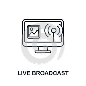 Live Broadcast icon. Line element from social media marketing collection. Linear Live Broadcast icon sign for web design
