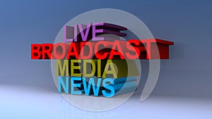 Live broadcast media news on blue