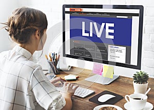 Live Broadcast Media News Online Concept