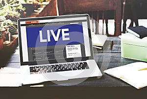 Live Broadcast Media News Online Concept