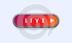Live button. Live streaming, online webinar, lesson, video tutorial. Vector on isolated white background. EPS 10