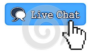 Live Chat Button with Hand Shaped mouse Cursor