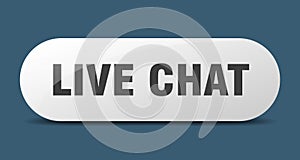 live chat button. sticker. banner. rounded glass sign