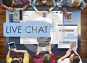 Live Chat Chatting Communication Digital Web Concept