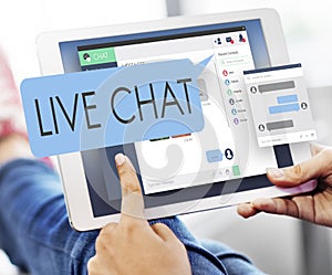 Live Chat Chatting Communication Digital Web Concept