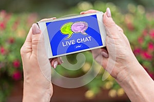 Live chat concept on a smartphone