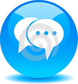 Live chat icon web button blue