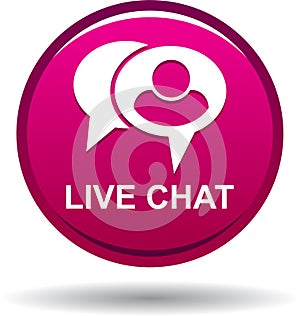 Live chat icon web button pink