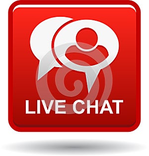 Live chat icon web button red