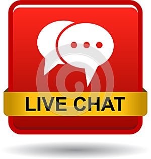 Live chat icon web button red