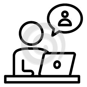 Live chat, online meeting . Vector icon which can easily modify