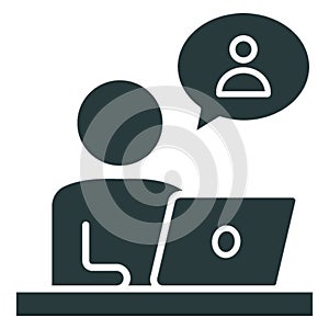Live chat, online meeting .  Vector icon which can easily modify or edit