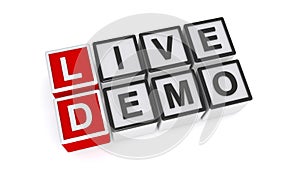 Live demo word block on white