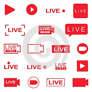 live icon isolated on white background photo