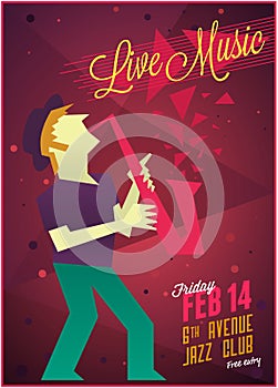 Live jazz music poster template