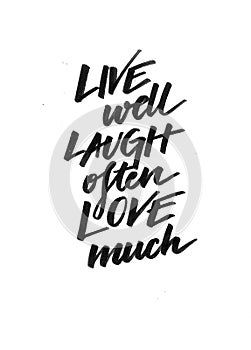 Live, laugh, love calligraphic background