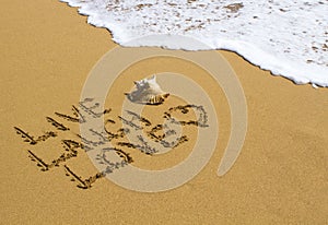 Live, Laugh, Love - Message on the Beach