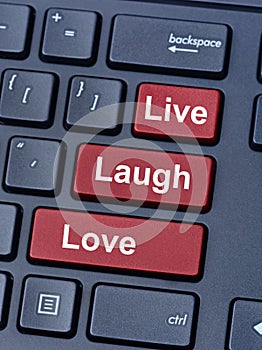 Live Laugh Love words on keyboard