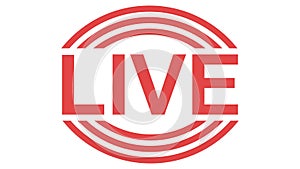 Live logo broadcast, button air stream, sign livestream tv vlog