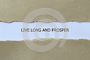 live long and prosper on white paper