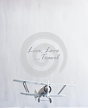 Live Love Travel, inscription and plane
