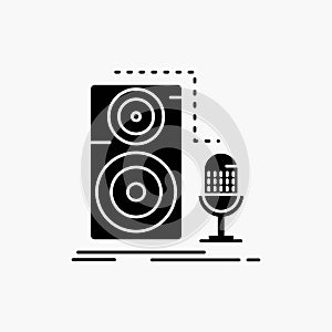 Live, mic, microphone, record, sound Glyph Icon. Vector isolated illustration