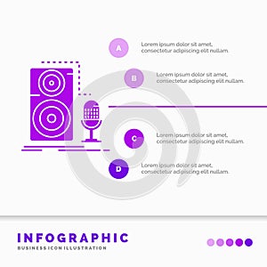 Live, mic, microphone, record, sound Infographics Template for Website and Presentation. GLyph Purple icon infographic style