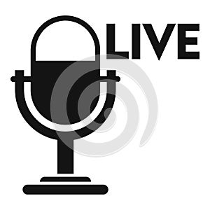 Live microphone speech icon simple vector. Online radio show