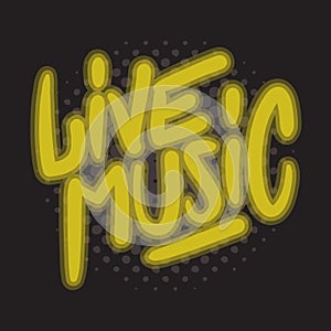 Live Music Concert Dj Set Party Related Hand Drawn Brush Lettering Calligraphy Type Design Vector Graphic