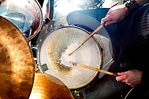 Live music and drummer.Music instrument photo