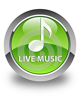 Live music glossy green round button