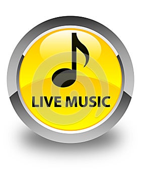 Live music glossy yellow round button