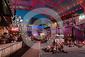 Live music at Kansas City live in the power and light district in Kansas City Missouri.