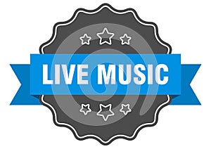 live music label. live music isolated seal. sticker. sign