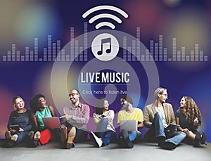 Live Music Listen Entertainment Online Concept