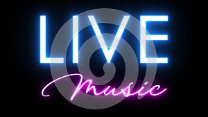 live music neon animated text advertising neon cafe karaoke live music 4k