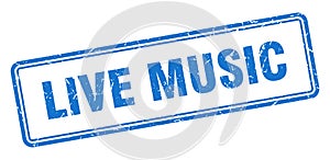 live music stamp. square grunge sign on white background